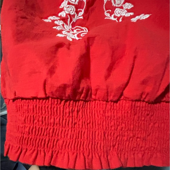 Dynamite • Red-Orange Floral Embroidered Top - Picture 5 of 8